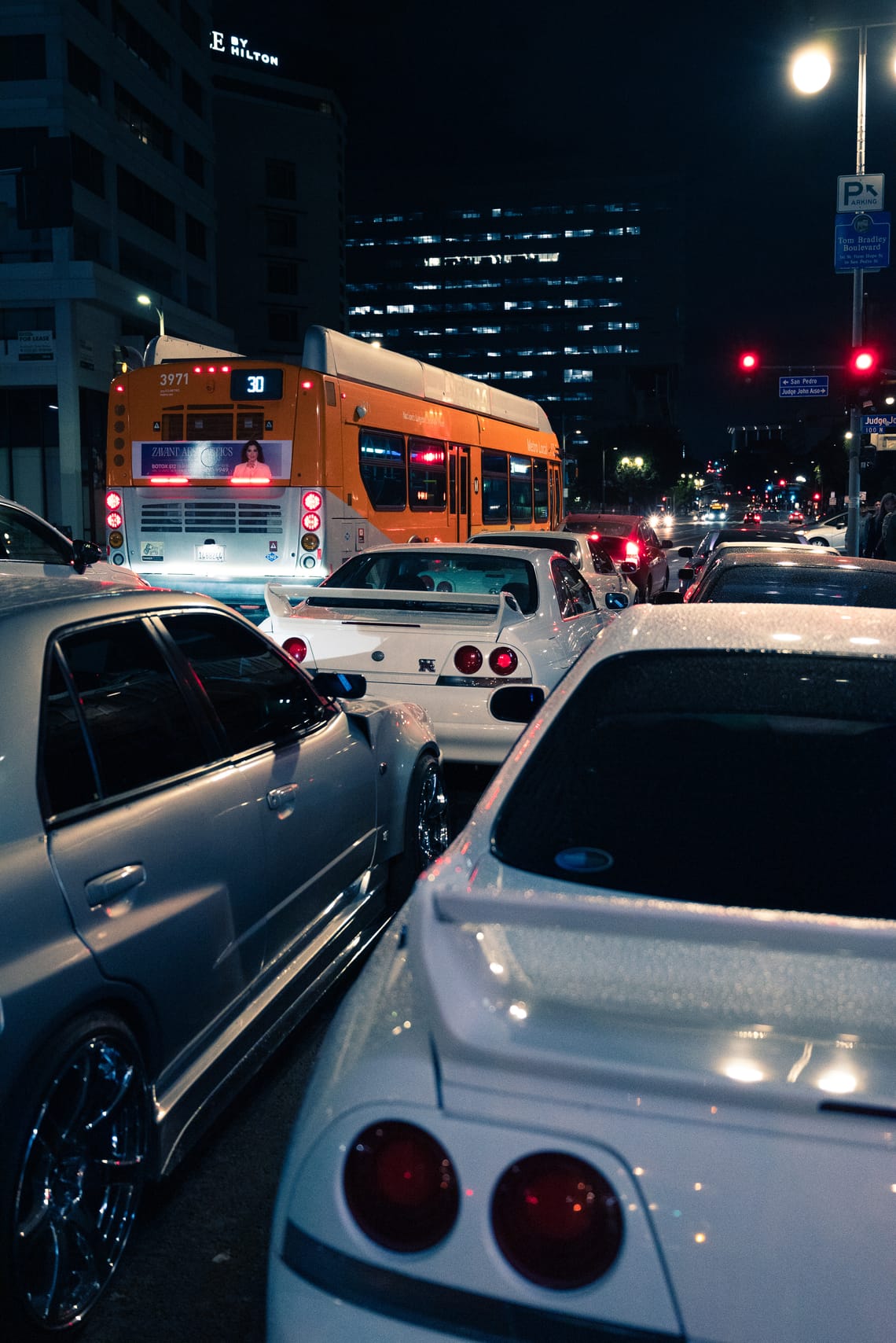 Several Nissan Skyline GT-Rs in Little Tokyo, Los Angeles