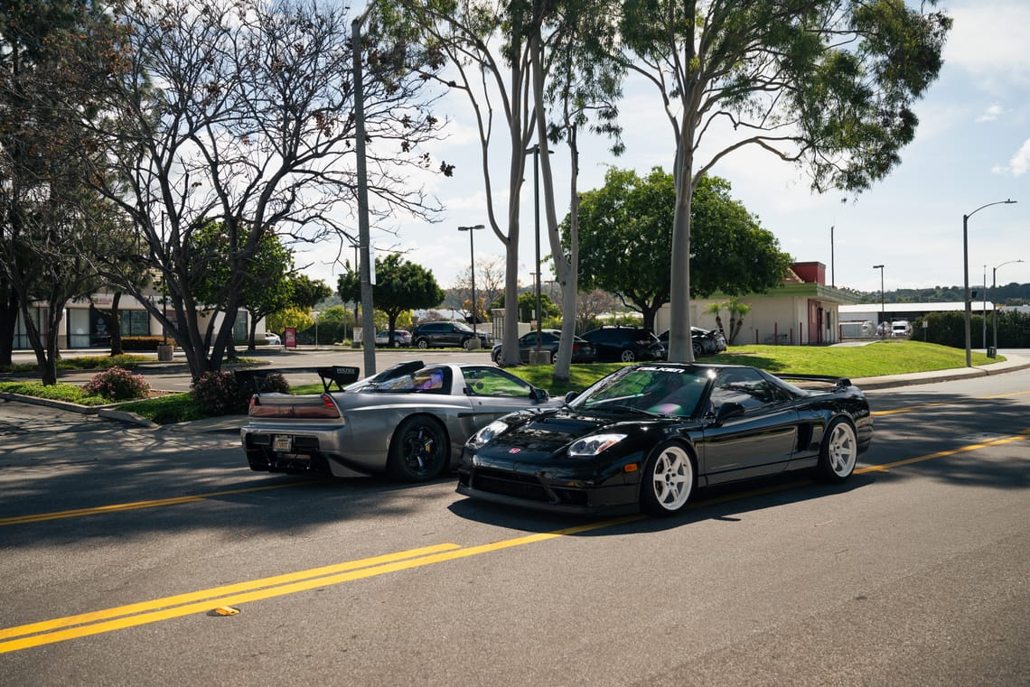 Two Honda NSXs on TE37s